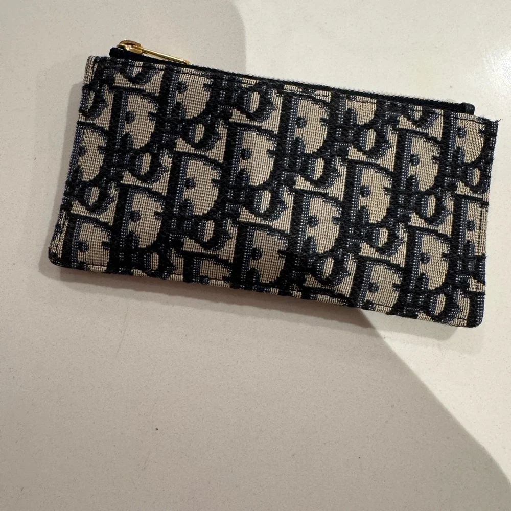 Dior Black and Cream Canvas Pouch